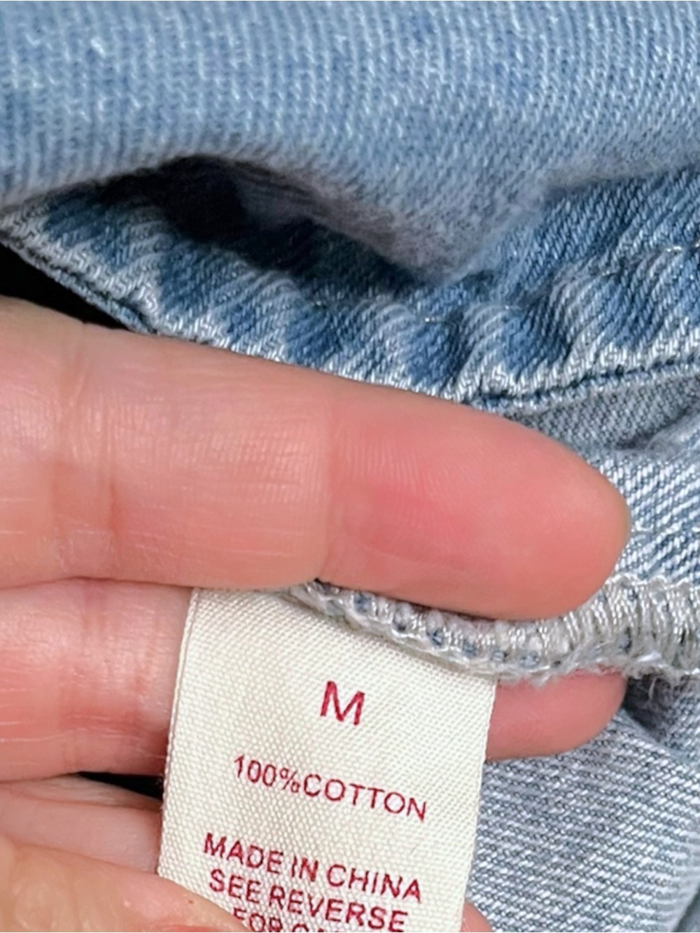 Wishlist Flap Pocket Chore Style Cotton Blue Jean Jacket Snap Button Medium - Picture 6 of 6